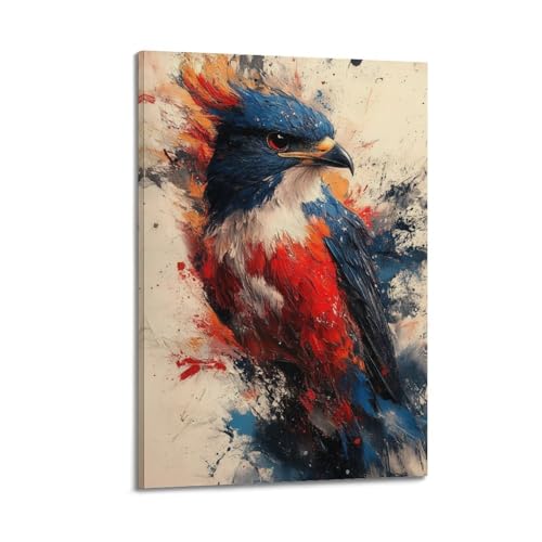 Impression sur toile d'aigle WIZIGM style éclaboussures d'encre premium
