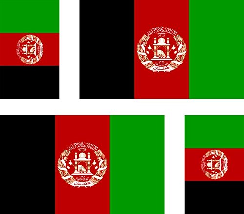 Akachafactory 4 x Autocollant Sticker Voiture Moto Valise pc Portable Drapeau Afghanistan afgh
