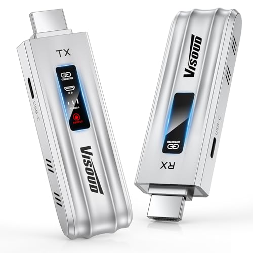 Image of 2026 Upgraded Wireless HDMI Transmitte231123Wireless HDMI 4K Decode 1080P@60Hz Output Zero Latency, Plug&Play Dual-Band 5.8+2.4G Video and Audio for PC /Laptop /TV /Monitor