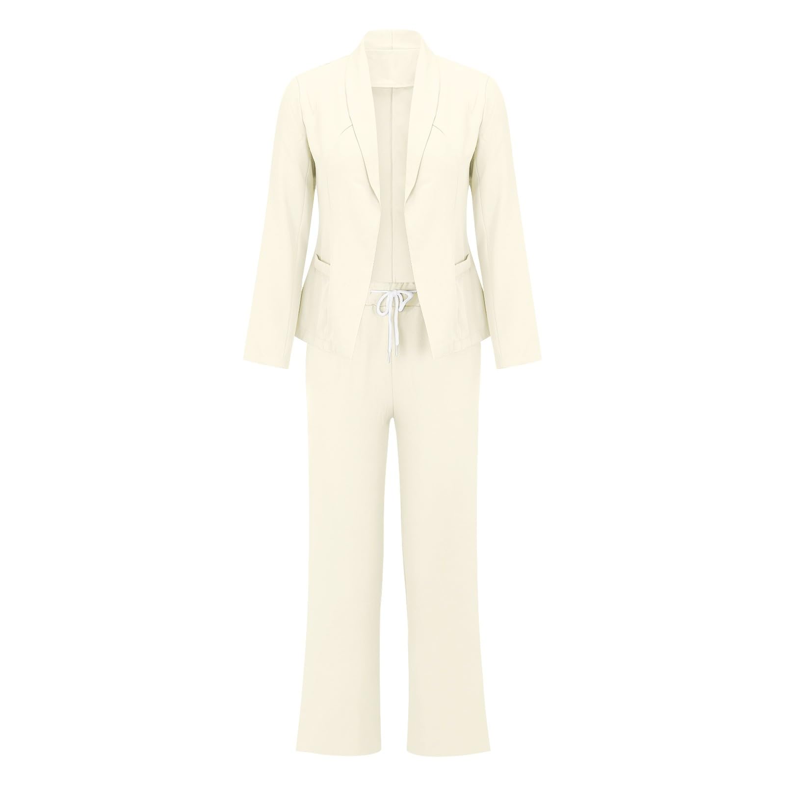Blazer - Traje de mujer con pantalón para mujer, elegante, pantalones holgados y chaqueta, 2 piezas, deportivo, traje de negocios, dos piezas, para el tiempo libre, para el tiempo libre, chándal