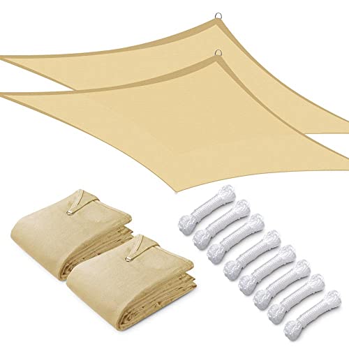 Yescom 10x13 Ft 97% UV Block Rectangle Sun Shade Sail HDPE Canopy Patio Garden Lawn Park Backyard 2 Pack