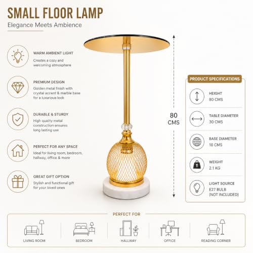 Image of Premium Decorative LED Floor Lamp & Glass Art Collection - Modern FlloNight Light - Unique Aesthetic Home Gift (Elvyn)