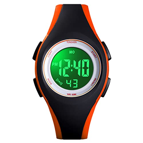 Imagen de TONSHEN Niño Reloj de Pulsera Deportivo LED Electrónica 50M Impermeable Plastico Caja y Goma Correa Outdoor Militar Alarma Cronómetro Digital Relojes