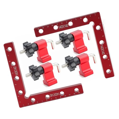 Positioning Ruler, Aluminum Alloy Wearresistant Fixing Clamp, Lightweight Woodworking for Positioning (140X140MM)