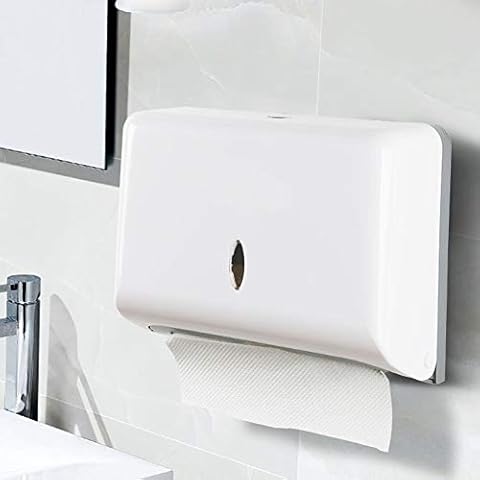 Paper Towel Dispensers, Wall Mount Commercial Toilet Tissue Dispensers Paper Towel Holder C-Fold/Multifold Paper Towel Dispenser for Bathroom, Kitchen(White) Cover