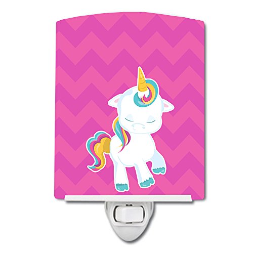 Lámpara de noche de cerámica multicolor con unicornio