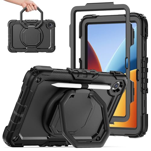 Housse Redmi Pad 2 SE 9.7" pour le bureau et la maison avec trépied rotatif noir