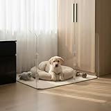 Clear Acrylic Dog Gate Indoor, Free-Standing Pet Gate, 24' Height (Size M) Foldable 3 Modular Panels, Dog Fence for Doorways, Hallways, Stairs, No Drilling, Perfect for Puppies and Small Pets