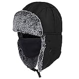 Ohrenklappen Ohrschutz Kappe Bomber Uschanka Hut Trapper Flieger Jagd Eskimo Mütze Warm Winddicht Fell russion Hunting Winddicht Herren hat