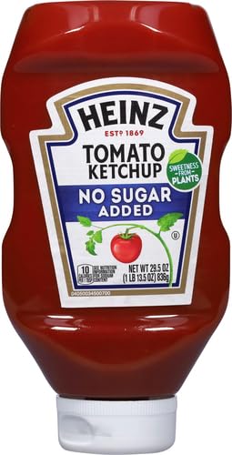 Image of Heinz Tomato Ketchup with No Sugar Added, 29.5 oz Bottle