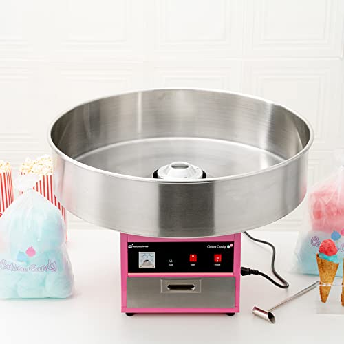 Image of Restaurantware Hi Tek 28 Inch Cotton Candy Machine 1 Birthday Party and Carnival Candy Floss Maker - Produces 120 Cones Per Hour 110V Stainless Steel Sugar Cotton Machine 1080W