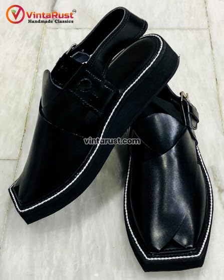 Peshawari Hand Made Leather Black Men's Sandal, Traditional Gents Leather Sandals, Formal Shoes, Comfortable and Stylish Footwear3