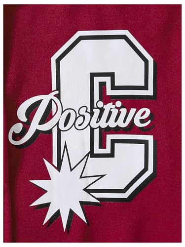 Image of GORGLITTER Girl's 2 Piece Letter Graphic Bomber Varsity Jacket and Pleated Skirt Sets Burgundy 9Y