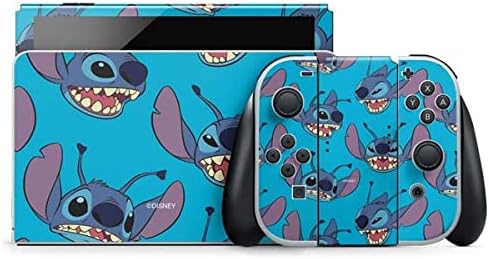 Skinit Decal Gaming Skin Compatible with Nintendo Switch OLED (2021) - Officially Licensed Disney Lilo and Stitch Face Expression Pattern Design