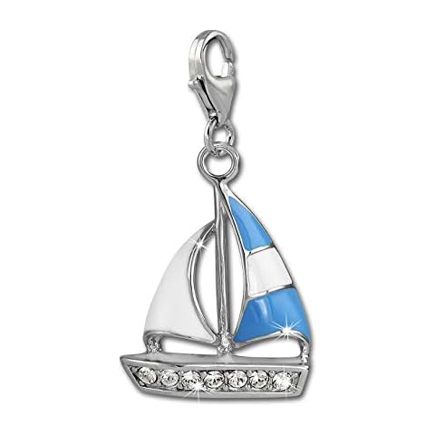 SilberDream Anhänger Charm Segelboot blau weiß 925er Silber Emaille D2FC862B EIN schönes Geschenk zu Weihnachten Cover
