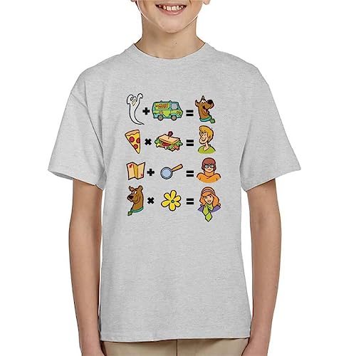 Image of All+Every Scooby Doo Funny Equations Kid's T-Shirt Heather Grey