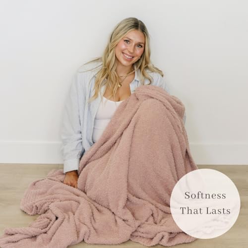 Image of SARANONI Bamboni Luxury Throw Blanket | Oversized Super Soft Plush Home Decorative Comfy Blankets for Couch or Bed | Pink - X-Large 60 inch x 80 inch