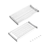 Emuca - Scolapiatti Suprastar pensile per piatti e bicchieri, per mobile di lunghezza 60cm (560mm e 570mm), finitura cromata, Acciaio