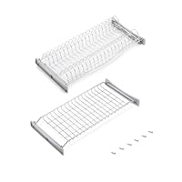 Emuca - Scolapiatti Suprastar pensile per piatti e bicchieri, per mobile di lunghezza 60cm (560mm e 570mm), finitura cromata, Acciaio
