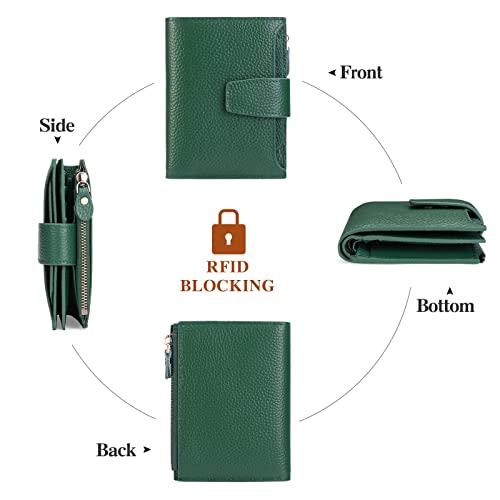 Image of FALAN MULE Small Wallet for Women Leather Bifold Compact RFID Blocking Small Womens Wallet Purse