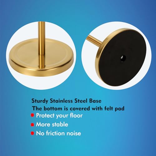 Noonext Gold Toilet Paper Holder Stand with Shelf, Freestanding Toilet Paper Holder, Heavy Base No Tipping Over (Stainless Steel, Gold) by Noonext - Used condition - Image 5
