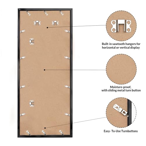 LaVie Home 13.5x40 Picture Frame for Wall Display, 13.5x40 Black Picture Frame with HD Plexiglas, 13.5 x 40 Panoramic Frame 1 Pack, Display Frame for Vertical or Horizontal, Classic Collection