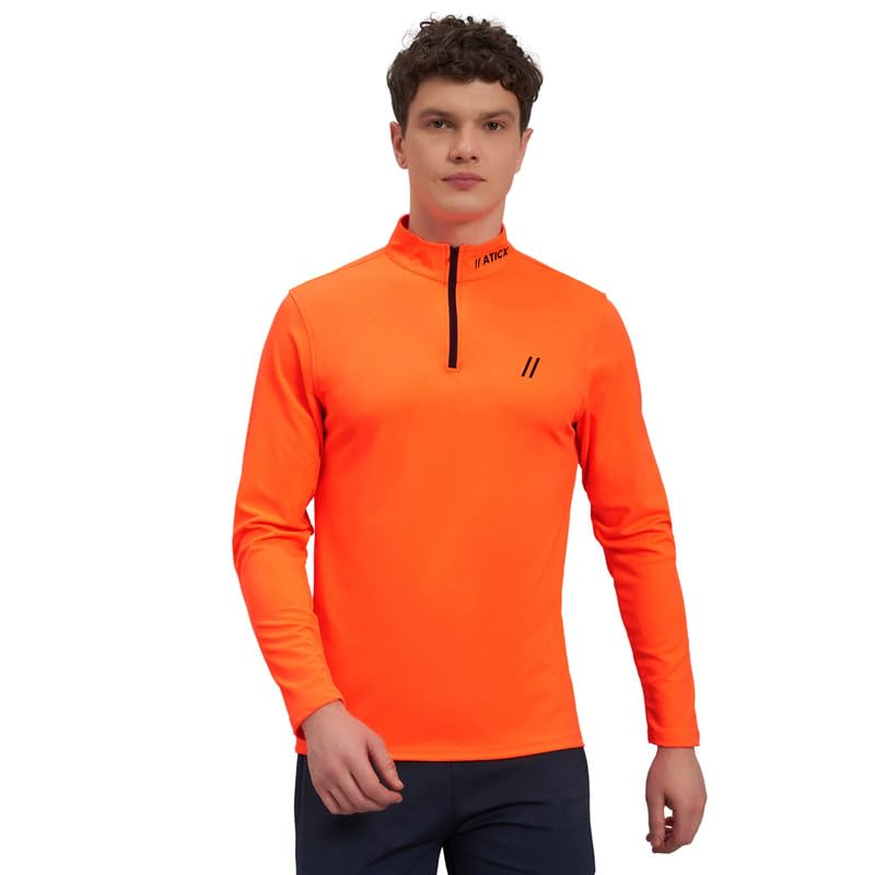 Image of ATICX Polyester Full Sleeve Compression High Turtle Neck Sports Jersey T Shirt for Men - Quick Dry Fit Gym Workout Top for Running, Swimming, Training, Cycling, Football, Badminton