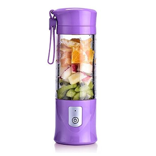 Blend Portable Blender Jet for Shakes and Smoothies, USB Rechargeable Travel Juicer Cup Electric Mini Personal Size Blenders Frozen Fruit Ice Mixer Baby Food Mixing Machine with 6 Blades for Sports Travel and Outdoors 13.5oz (Purple)