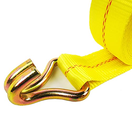 4 Pack 2" X27' Ratchet Strap Tie Down 10000Lbs J Hook,Heavy Duty Tie-Down Ratcheting Cargo Truck Straps Wire Hook Ends, J-Hook Ratchet Strap Tiedowns Kje #TOP3