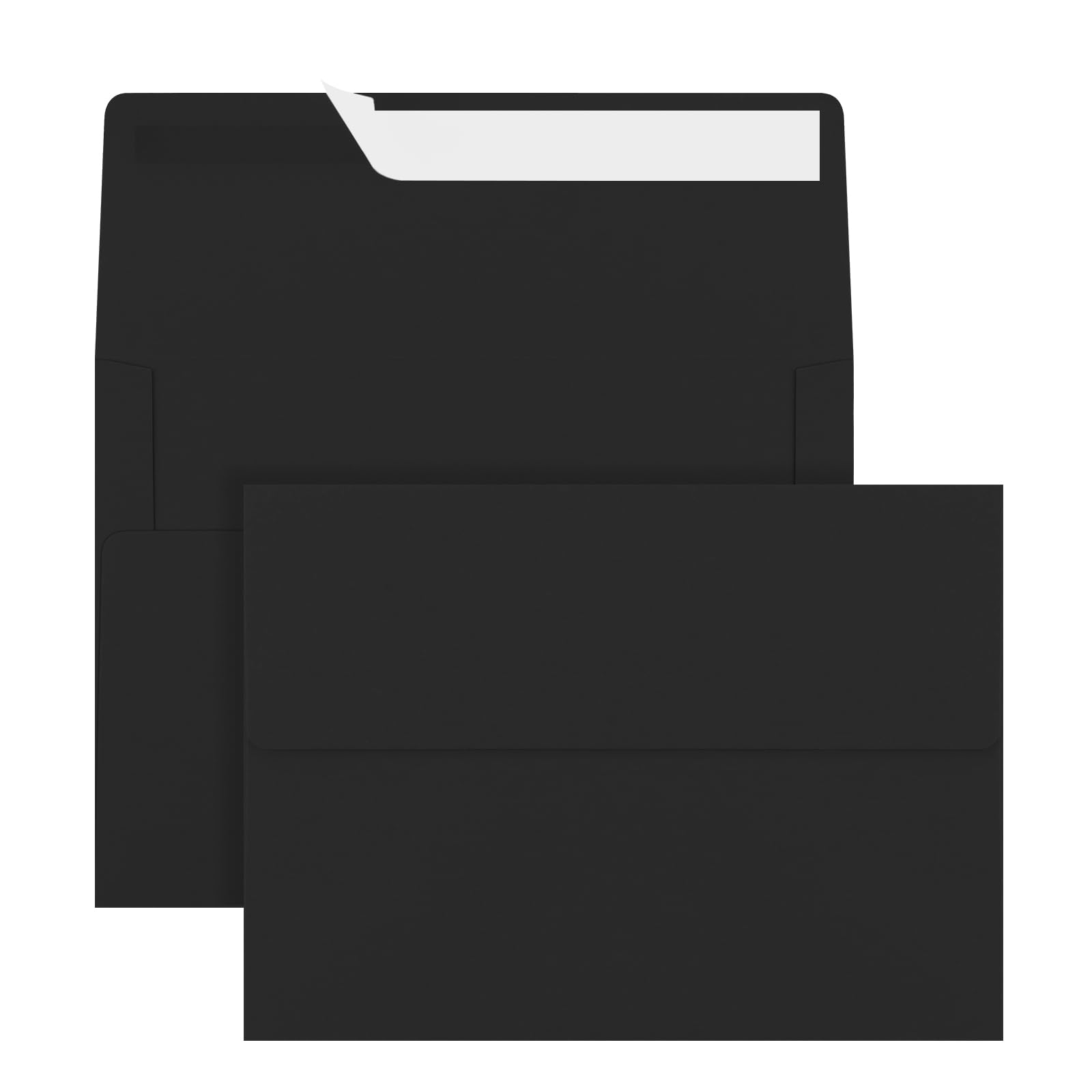 50 Pack 5x7 Envelopes, A7 Black Envelopes Self Seal, Printable Envelopes for Invitation, Baby Shower, Birthday Party, Wedding, Postcards, Mailing, Greeting Cards