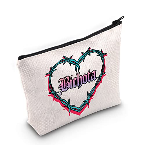 WZMPA Bolsa de maquillaje para música latina, regalo inspirado en la música, con cremallera, para familiares y amigos, Bichota, Ajuste Cover