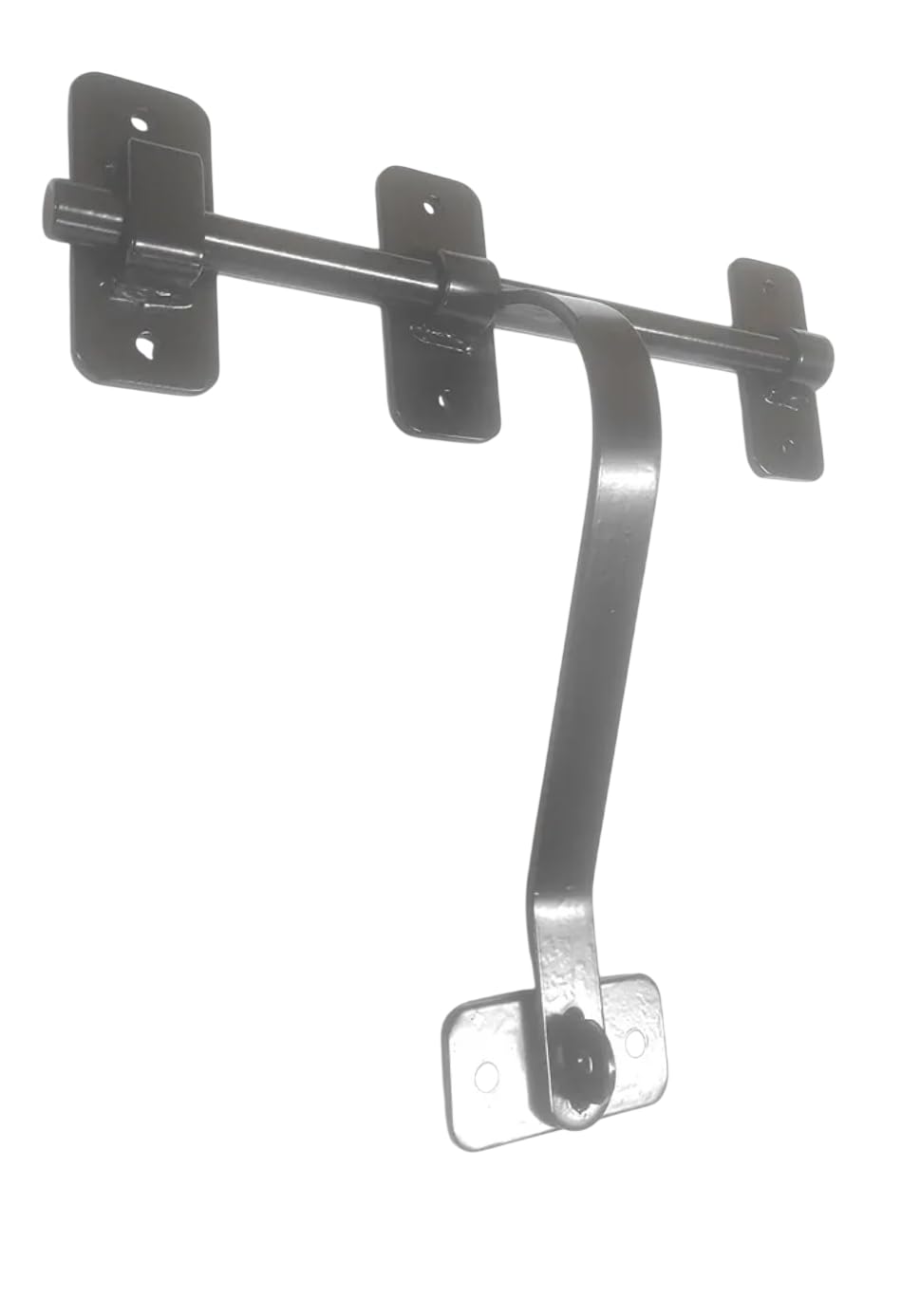 Morales Forja Cerrojo Grande y Fuerte Recto, Modelo Básico Rústico para Puertas Madera Hierro Granero, Negro
