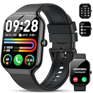 Smartwatch Herren Damen, 1,96″ HD 2025 Fitnessuhr Smart Watch mit Telefonfunktion, 115+ Sportmodi Schrittzähler Armbanduhr, Herzfrequenz SpO2 Schlafmonitor, IP68 Wasserdicht Sportuhr für Android iOS
