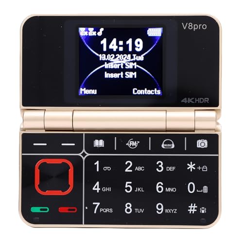 Bewinner Téléphone Mobile Pliable et Pliable avec Grand Clavier, Radio FM, Support Multi-Langues, Double Affichage, Téléphone Portable Senior Léger pour Les Voyages...