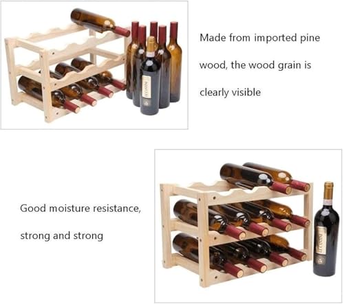 Soporte para botellas de vino de madera 12 botellas miniatura 4