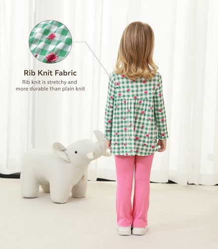 Image of Toddler Girls' Clothes-Viscose from Bamboo, Long Sleeve Ruffle Top with Pant Sets for Kids 2Pcs Fall Outfits 2T-6Y