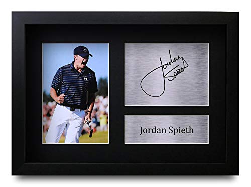 HWC Trading Jordan Spieth A4 Gerahmte Signiert Gedruckt Autogramme Bild Druck-Fotoanzeige Geschenk Für Golf-Fans