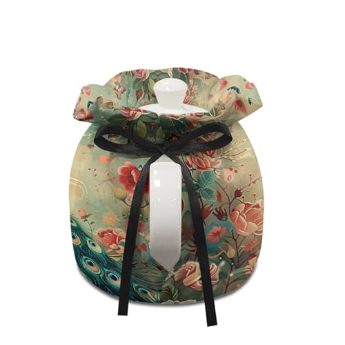 Image of Peacock Tea Cozy for Teapot Insulated Large Teapot Cover to Keep Warm Tea Kettle Cover Machine Washable for Home Kitchen Tea Party Table Decor