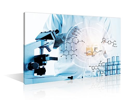 Image of TUMOVO 1 Panel Home Decor Medical Wall Decor for Living Room Laboratory Research Concept Artwork Wall Decor for Bedroom Posters and Prints Framed Ready to Hang (12 inch Wx18 H)