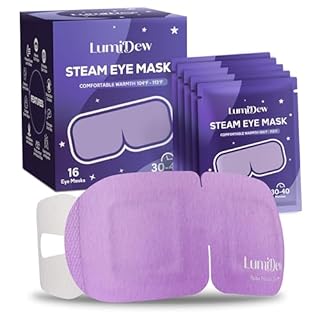 LumiDew Steam Eye Mask, Self Heating Heated Eye Mask for Sleep, Warm Compress for Eyes, Moist Heat for Dry Eye Relief, Stye Eye Treatment, Spa, Travel Essentials, Unscented 16 Pack