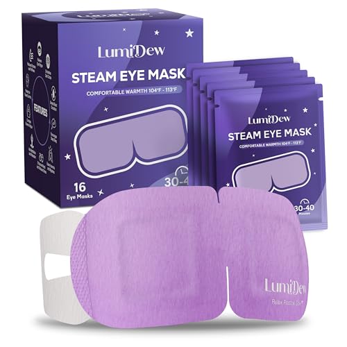 Image of LumiDew Steam Eye Mask, Self Heating Heated Eye Mask for Sleep, Warm Compress for Eyes, Moist Heat for Dry Eye Relief, Stye Eye Treatment, Spa, Travel Essentials, Unscented 16 Pack