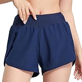 Damen Sommer Kurz Sporthose Jogginghose Volltonfarbe Blendfreie Seitentaschen Schnelltrocknend Locker Sitzend LäSsige Laufen Gym Fitness Yoga DüNne Shorts (as3, alpha, s, regular, regular, Blau)