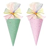 Vlecexs 2er Set Schultüten Jungen Mädchen Einschulung Zuckertüte Tasche Bastelset Schultüten...