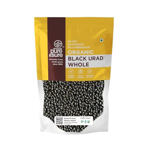Image of Pure & Sure Organic Black Urad Dal Whole 500gm | 100% Natural Sabut Urad | Certified Organic | Rich in Protein, Iron & Fiber | No Chemicals & Additives