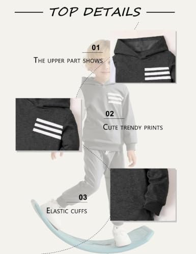 Image of Toddler Boy Clothes Long Sleeve Hoodie Sweatsuits Tops and Pants 2Pcs Boys Fall Winter Outfits Set