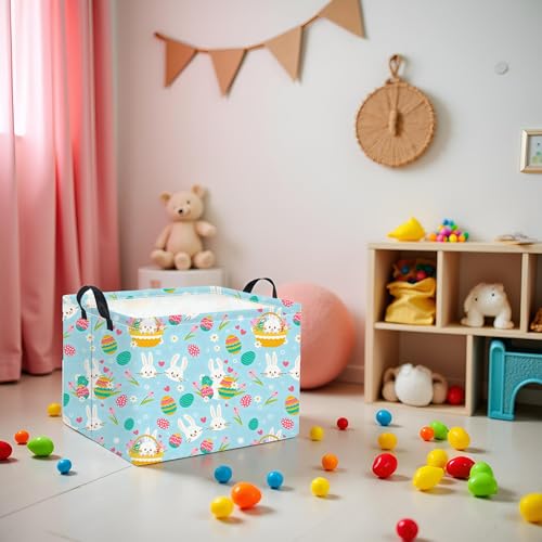 Image of Rectangular Flower Easter Basket for Kids - Baby Storage Bin and Organizer, Shelf, Book Basket, Room Decor