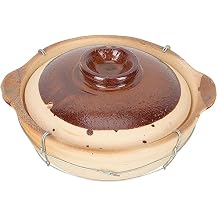 SHERCHPRY وعاء من الطين مع غطاء ، وعاء طبخ كاسيرول وعاء ياباني ساخن وعاء من الأرز طبق كاسرول لعشاء الحساء