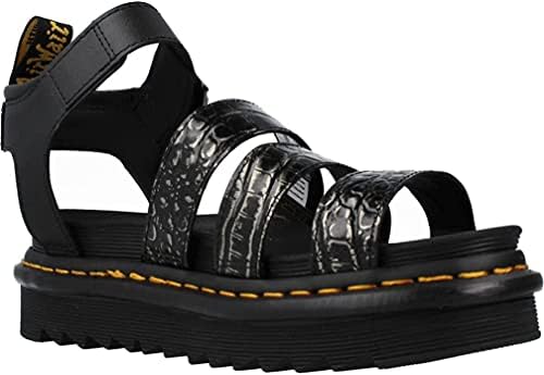 Dr. Martens Women's Blaire Embossed Leather, Black/White, 8 | Image 4