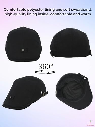 Image of FabSeasons Cotton Ivy Flat Golf Cap - Classic Newsboy Gatsby Hat for Men