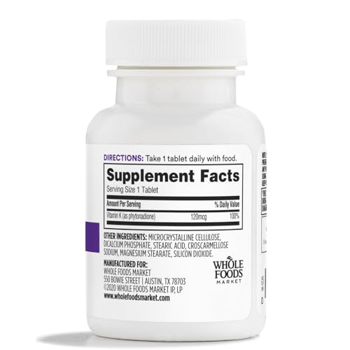 365 by Whole Foods Market, Vitamin K 120 MCG, 100 Tablets - Image 2